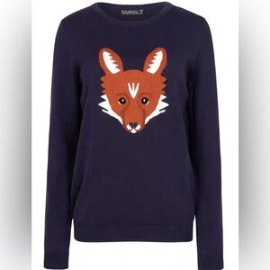 Navy Blue Fox Sweater